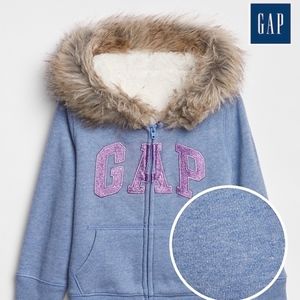 GAP Shirts & Tops - GAP GIRL Logo Sherpa lined Fur-Trim Zip Hoodie GAP Shirts & Tops - GAP GIRL Logo Sherpa lined Fur-Trim Zip Hoodie